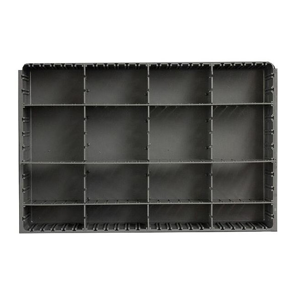 Compartment Drawer Insert with 6 compartments, Polypropylene, 3" H x 18 in W