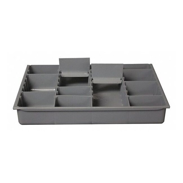 Compartment Drawer Insert with 4 compartments, Polypropylene, 2" H x 13-3/8 in W
