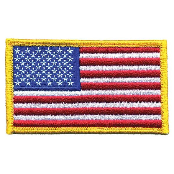 Heros Pride Embroidered Patch,U.S. Flag,Medium Gold 0002