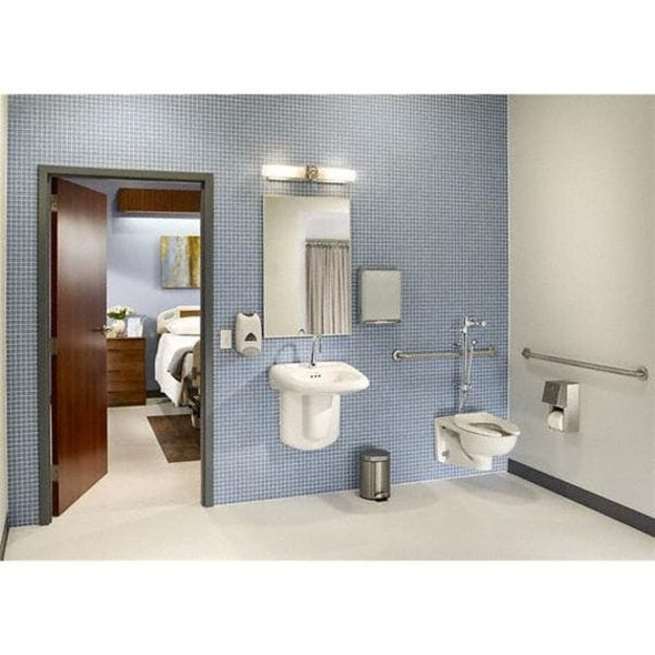 American Standard Toilet Bowl, 1.1 to 1.6 gpf, Flushometer, Wall Mount, Elongated, White 3352101.020