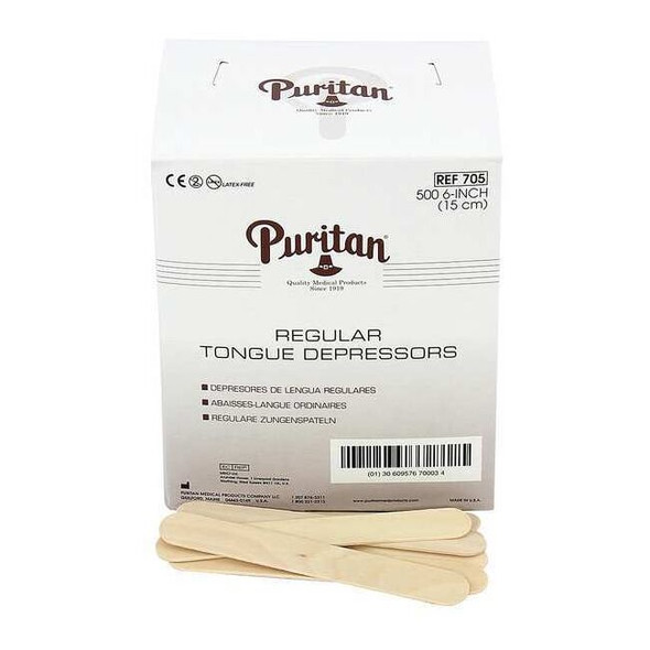 First Aid Only Tongue Depressors, Wood, 6 in L, 3/4 in W 25-950