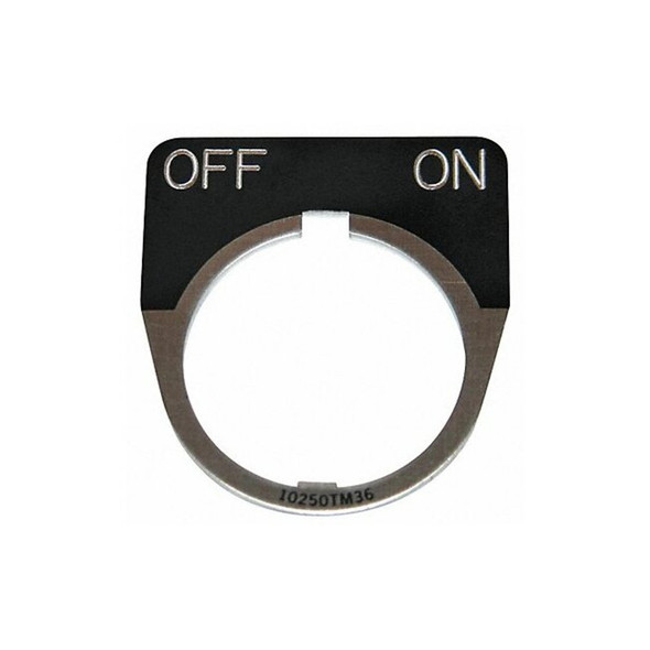 Eaton Cutler-Hammer Legend Plate,Half Round,Off On,Black 10250TM42