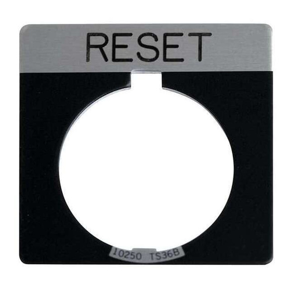 Eaton Cutler-Hammer Legend Plate,Square,Reset,Black 10250TS29