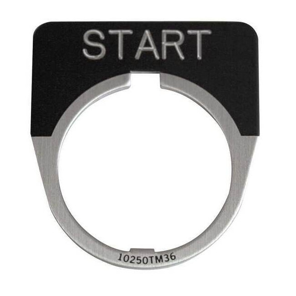 Eaton Cutler-Hammer Legend Plate,Half Round,Start,Black 10250TM33
