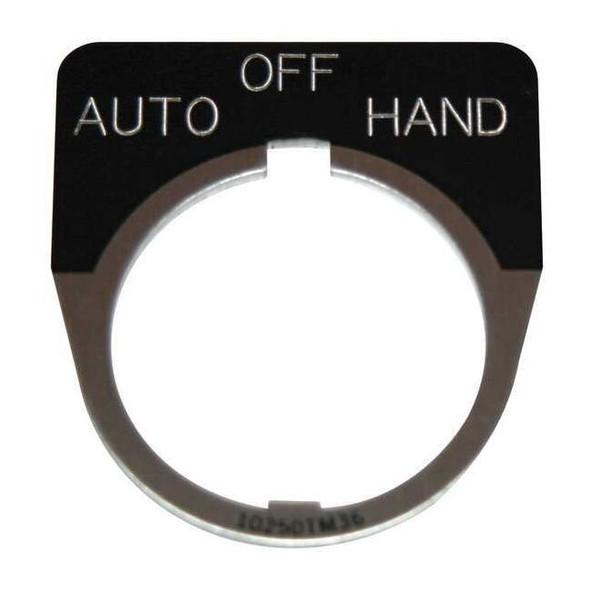 Eaton LegndPlate,AutoOffHand,Wht/Blk,HalfRound 10250TM49