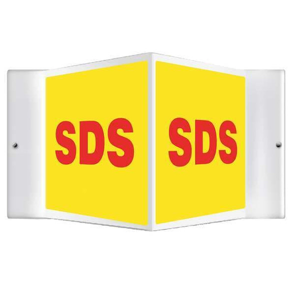 Accuform SDS 3D Projection Sign, SDS, 12 in W, 8 in H PSP768