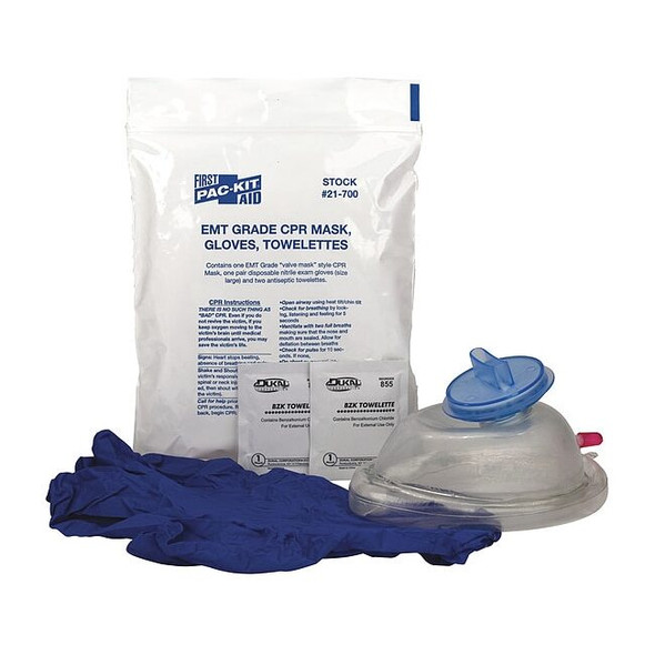 First Aid Only CPR Mask,Adult,Clear,4 Pieces 21-700