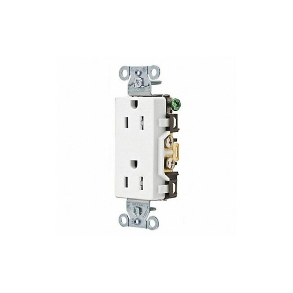 Bryant Receptacle,White,15A,Tamper Resist,Nylon DRS15WTR