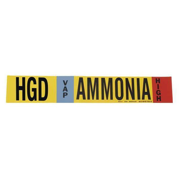Brady Ammonia Pipe Marker,HGD,3 to 5In 90405