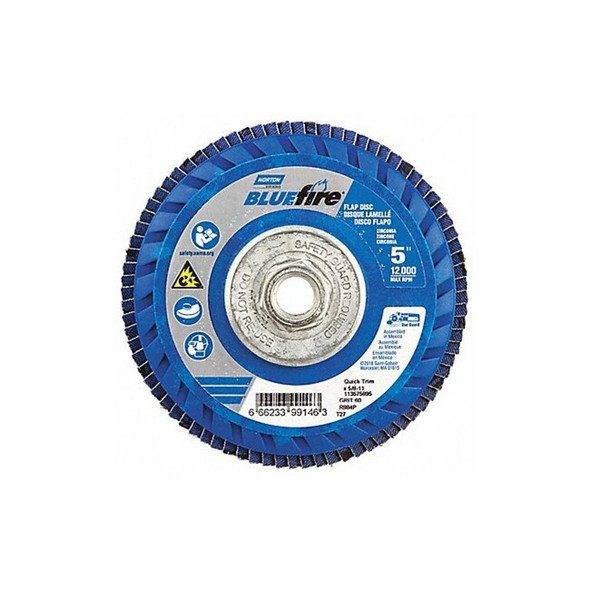 Norton Abrasives Flap Disc,5 In x 60 Grit,5/8-11 66623399146