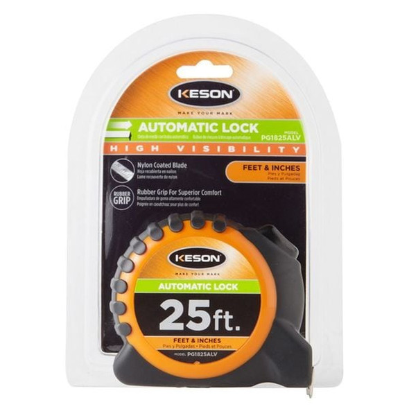 Keson 25 ft Tape Measure, 1 in Blade PG1825ALV
