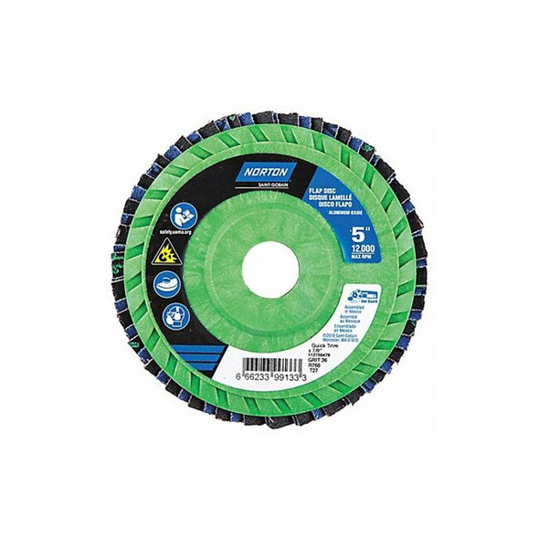Norton Abrasives Flap Disc,5 In x 36 Grit,7/8 66623399133