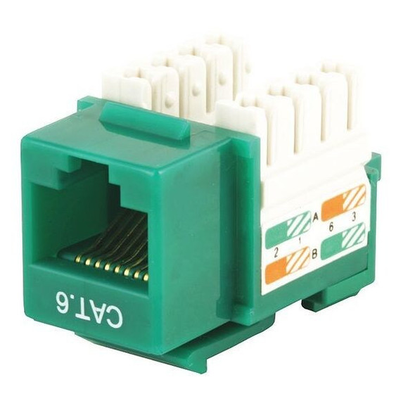 Monoprice Datacom Jack,Cat6,Punch Down,Green 5380