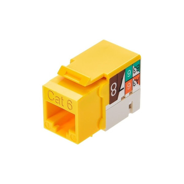 Monoprice Datacom Jack,Cat6,Punch Down,Yellow 5385