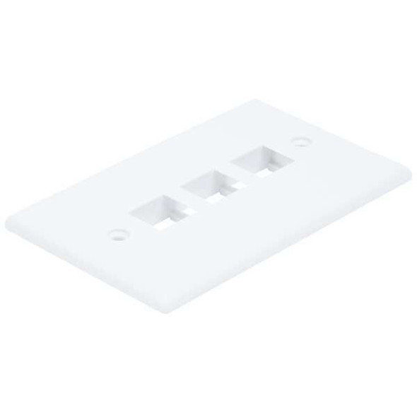 Monoprice WallPlate,Blank,3 Hole, White 6729