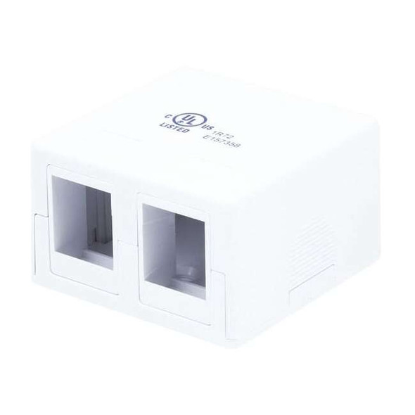 Monoprice Surface Mount Box,2P,White 7089
