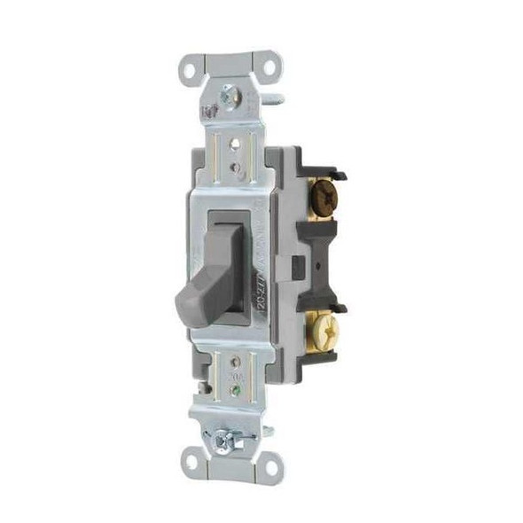 Hubbell Wiring Device-Kellems Wall Switch,20A,Gray,1 HP,3-Way Switch CSB320GY