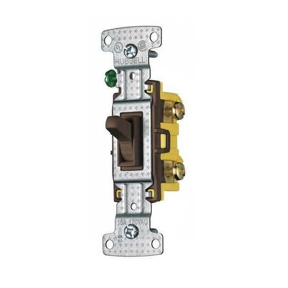 Bryant Wall Switch, 1/2 hp, Toggle, 15 A, Brown RS115