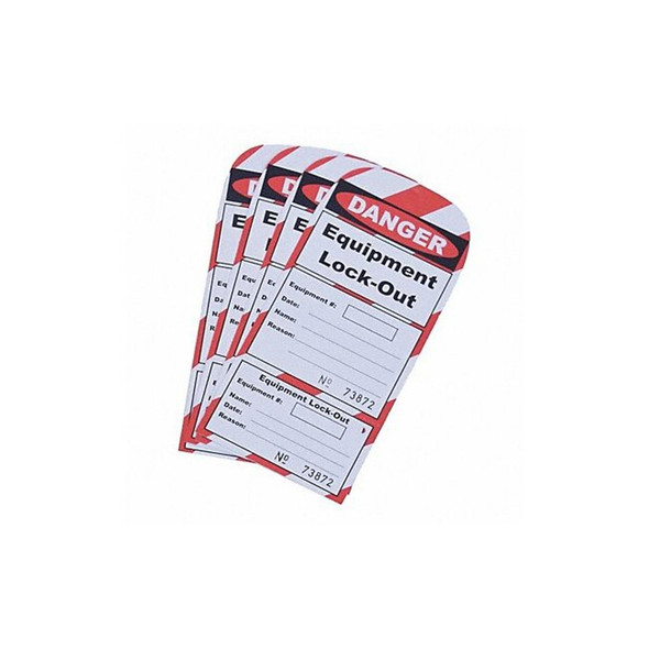 Replacement Lockout Tags, Paper, Red/White, PK25