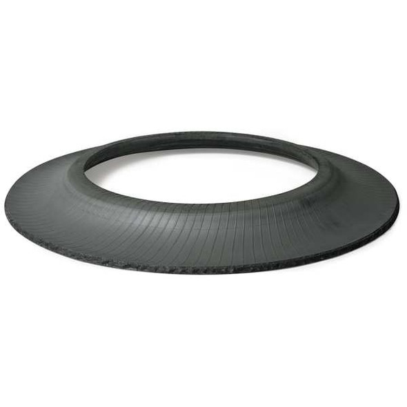 Channelizer Drum Base, Rubber, 3 in Height, 32 in Length, 22.5 lb, Black