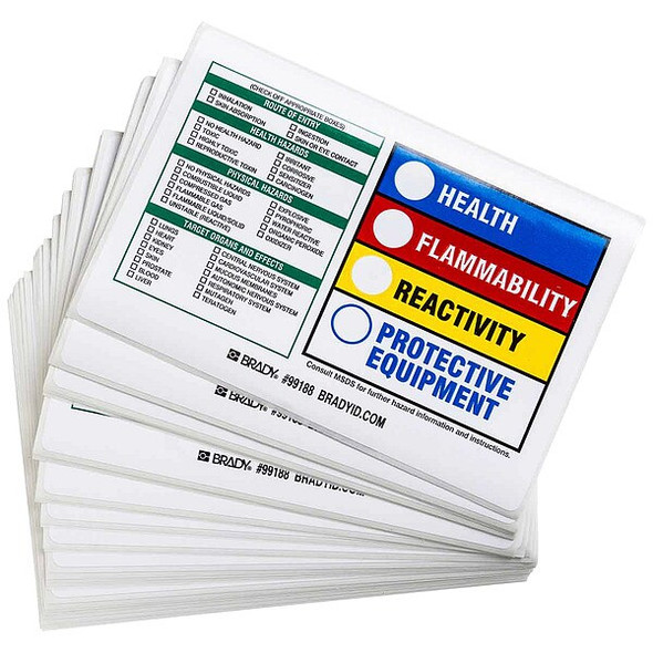 Brady Rectangle HMIG Label 4"H x 5-7/8"W, Multicolor, Pk100 99188