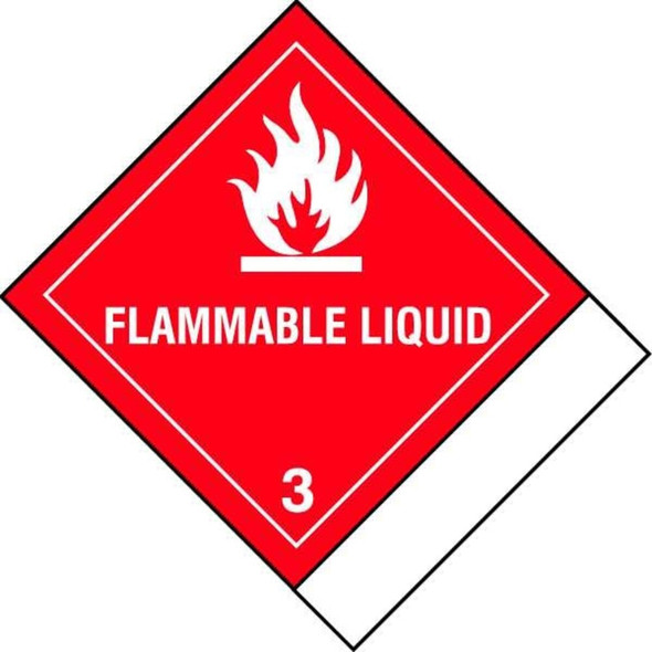 Brady Flammable Liquid Shipping Labels 4-1-2", White, Pk100 28479LS