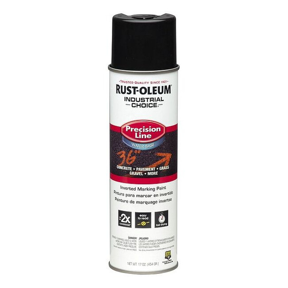 Rust-Oleum Precision Line Marking Paint, 17 oz, Black, Water-Based 1875838