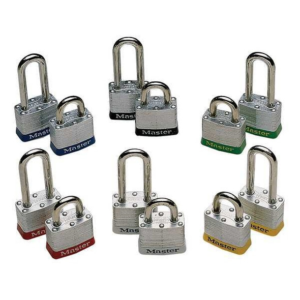 Lockout Padlock, Keyed Alike, Steel, Red, 3/4 in Shackle Height, 1 9/16 in Body Width