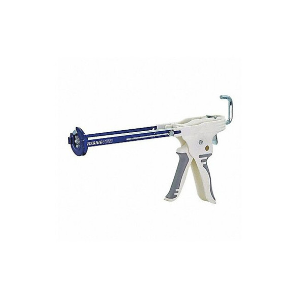 Caulk Gun, 10 oz Container Size, Steel, 10:01, Skeleton Frame, Blue/Gray/White
