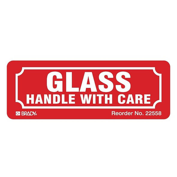 Brady Instructional Handling Label, Red, PK500 22558LS
