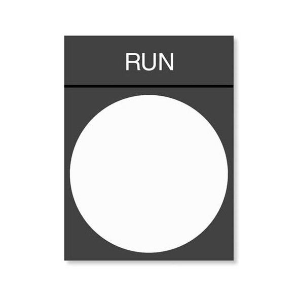 Schneider Electric Legend Plate,Run,White/Black and Red ZBY2334