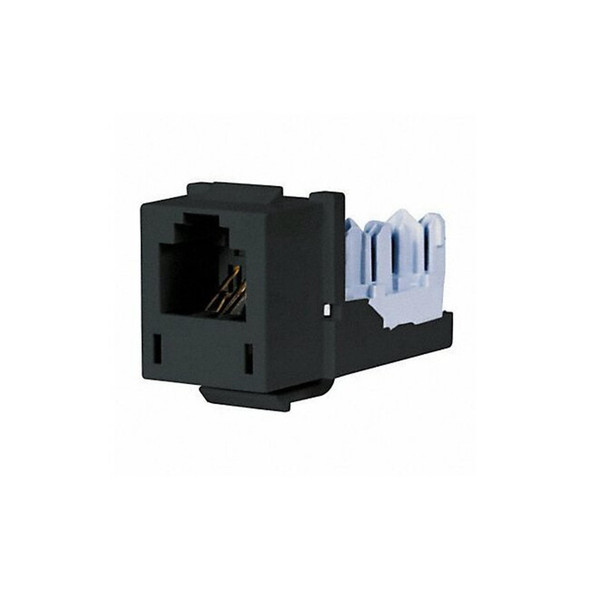 Hubbell Premise Wiring Jack,Black,Voice,RJ25 HXJUBK