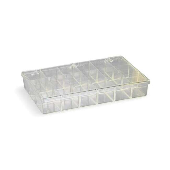 Compartment Box with 18 compartments, Plastic, 1 13/16 in H x 6-3/16 in W
