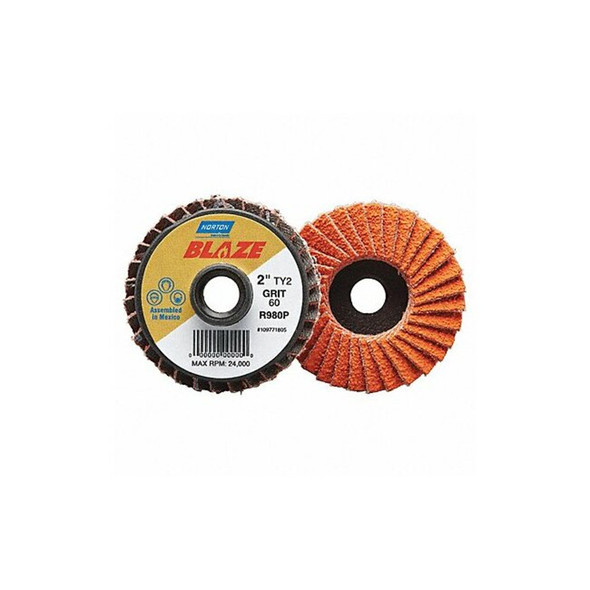 Norton Abrasives Flap Disc, 3 in Dia, 120 Grit, Type 27 77696090164 Norton Abrasives Flap Disc, 3 in Dia, 120 Grit, Type 27 77696090164