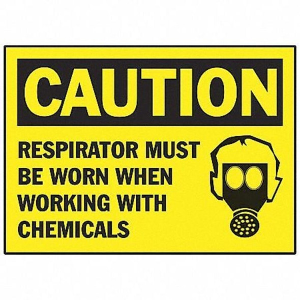 Brady Caution Label,3-1-2 In. H,5 In. W,PK5, 86209 86209