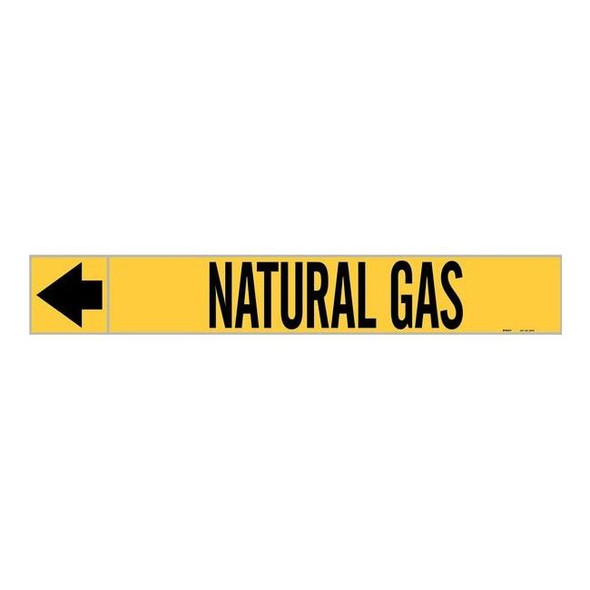 Brady Pipe Marker,Natural Gas,1in H,8in W 20449