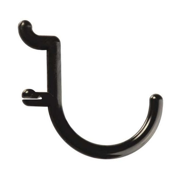 Functionaire Locking Pegboard Hooks,Black,Plastic,PK8 FH2-4