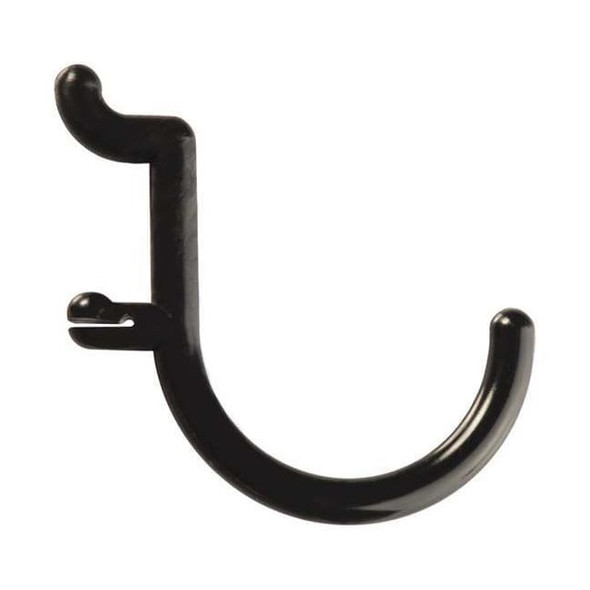 Functionaire Locking Pegboard Hooks,Blk,Plastic,PK25 25-FH2-4