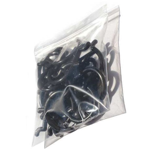 Functionaire Locking Pegboard Hooks,Blk,Plastic,PK25 25-FH2-4