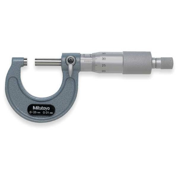 Mitutoyo Micrometer,0 to 25mm,0.01,Ratchet 103-137