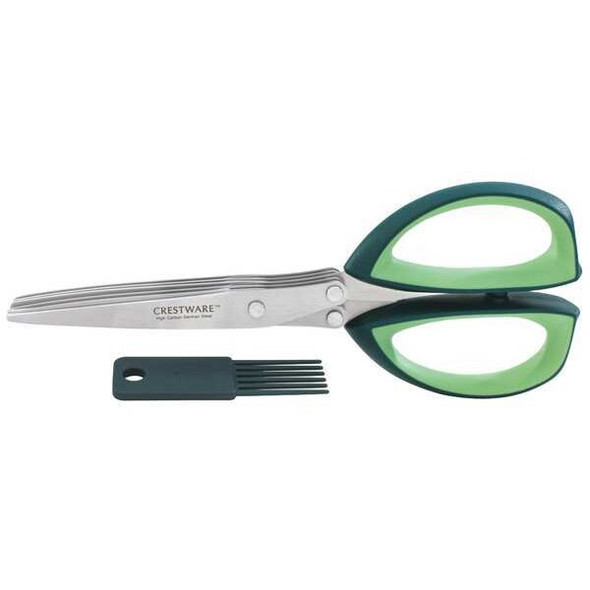 Crestware Kitchen Shears,8 in L,Black/Green Handle KN14 Crestware Kitchen Shears,8 in L,Black/Green Handle KN14