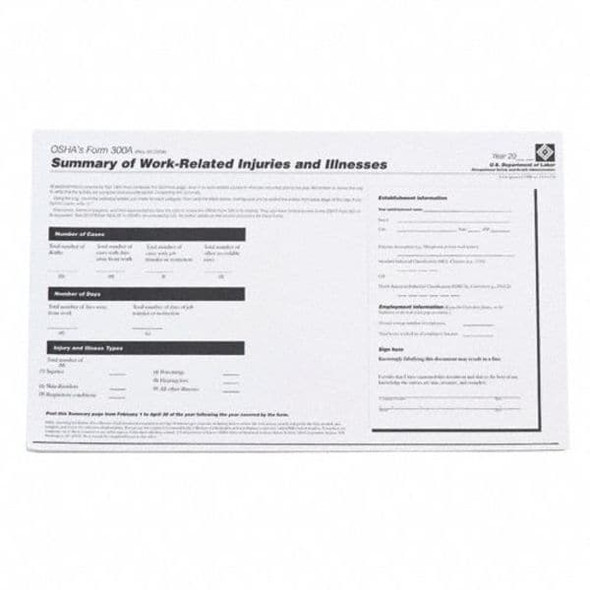 Brady Forms,OSHA 300A Log,PK25 OR300A