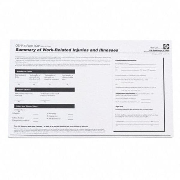 Brady OSHA Forms, English, PK25 OR300A