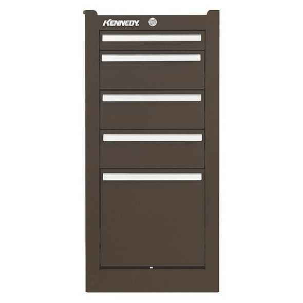 Kennedy K2000 Series Side Cabinet, 5 Drawer, Brown, Steel, 13-1/2 in W x 20 in D x 29 in H 205XB