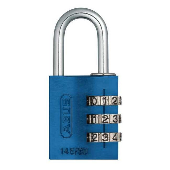 Abus Combination Padlock,1 3/8in,Rectgle,Blue 145/30 Blue