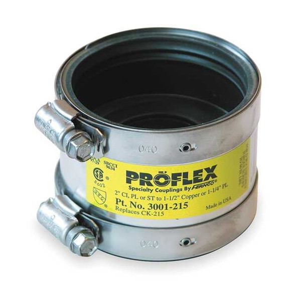 Fernco Shielded Coupling,For Pipe Size 2x1-1/2" 3001-215