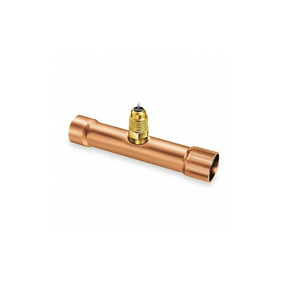 Jb Industries 1/4" Access Valve Swaged T,Brass/Copper A31344