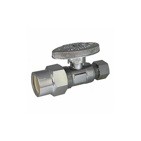 Kissler 1/4-Turn Stop, Straight, 1/2 Inx3/8 In 88-9035