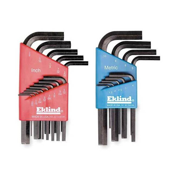 Eklind 22 Piece Metric/SAE L-Shape Hex Key Set, 10122 10122