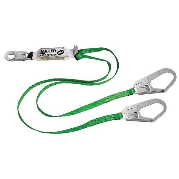 Miller Shock Absorbing Lanyard, 6 ft. Length, 2 Leg(s), 400 lb. Weight Capacity